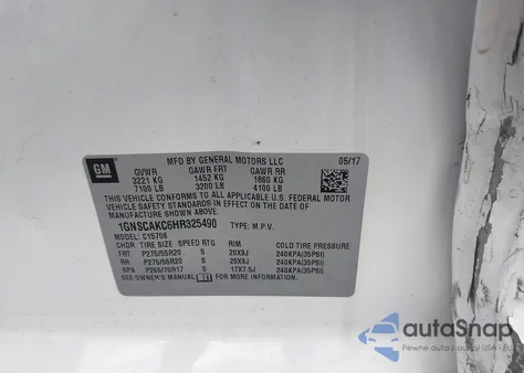 2017 Chevrolet Tahoe Ls из США, поврежденный, VIN 1GNSCAKC6HR325490